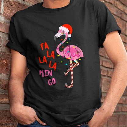 Fa La La Mingo Flamingo Christmas Tropical Xmas Tree Lights T-Shirt - Christmas Unisex T-Shirt/Hoodie/Sweatshirt - HNDS00