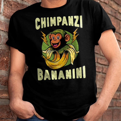 FUNNY MONKEY CHIMPANZINI BANANINI ITALIAN BRAINROT MEME T-SHIRT - BIRTHDAY T-SHIRT FOR MEN - NTTD00 (SKU-BRAINROT3)