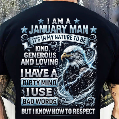 JANUARY - KNOW HOW TO RESPECT - BIRTHDAY T-SHIRT FOR MEN - NTTD01 (SKU2607-172-01)