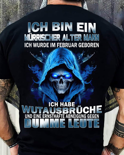 FEBRUAR - MÜRRISCHER ALTER MANN – GEBURTSTAGS-T-SHIRT FÜR MÄNNER - NTTD02 (SKU2605-360-02)