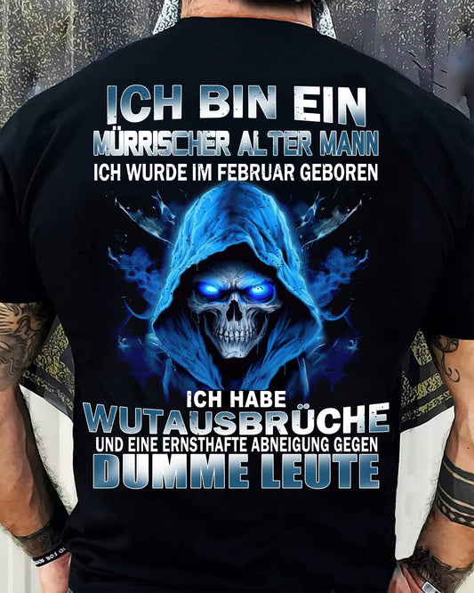 FEBRUAR - MÜRRISCHER ALTER MANN – GEBURTSTAGS-T-SHIRT FÜR MÄNNER - NTTD02 (SKU2605-360-02)