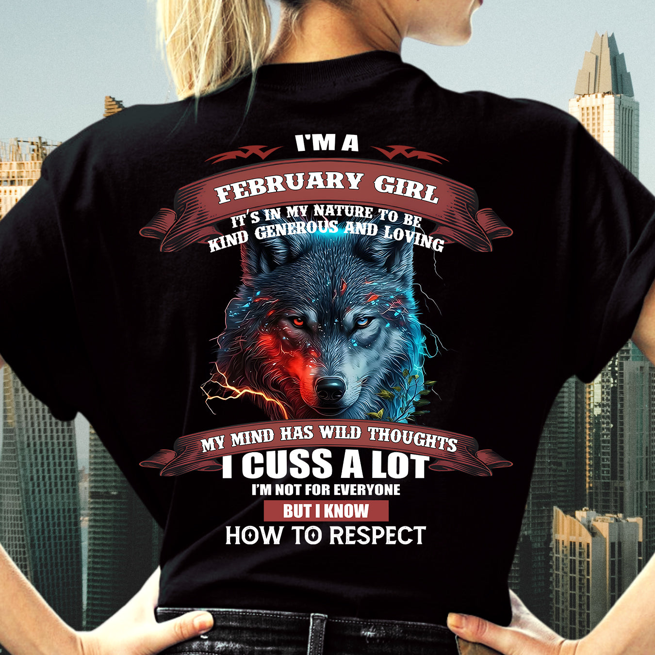 FEBRUARY - KIND, GENEROUS AND LOVING GIRL - BIRRTHDAY T-SHIRT FOR WOMAN - NTTD02 (SKU12-300-02)