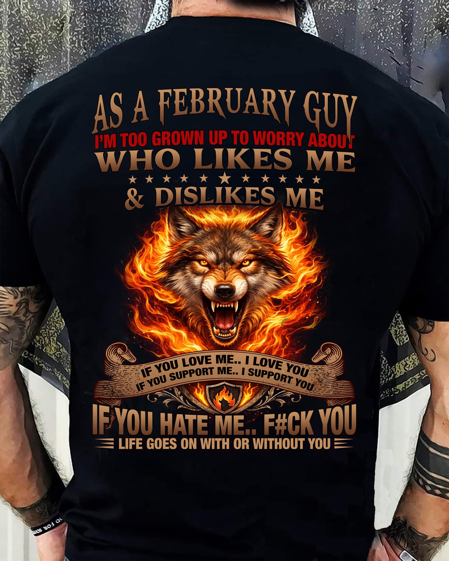 FEBRUARY - I'M TOO GROWN UP TO WORRY ABOUT - PREMIUM DTG PRINT - BIRTHDAY T-SHIRT FOR MEN - NTTD02 (SKU2604-140-02)