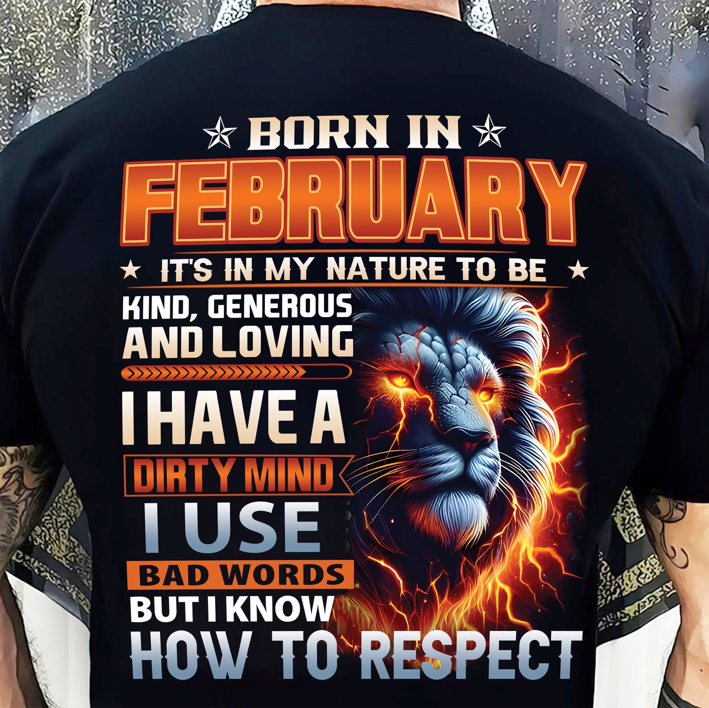 FEBRUARY - DIRTY MIND BUT KNOWS RESPECT - BIRTHDAY T-SHIRT FOR MEN a - NTTD02 (SKU08-84-02)