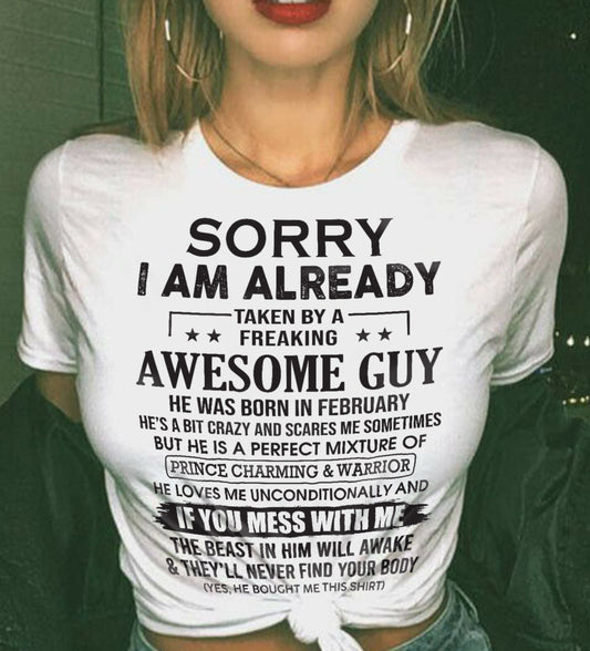 I’M ALREADY TAKEN T-SHIRT FEBRUARY EDITION – GIFT FROM BOYFRIEND NTTD02 (SKU08-31-02)