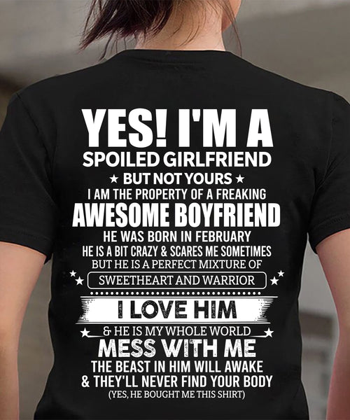 FEBRUARY - YES! I'M A SPOILED GIRLFRIEND - GIFT FROM BOYFRIEND/HUSBAND - NTTD02 (SKU2606-265-02)