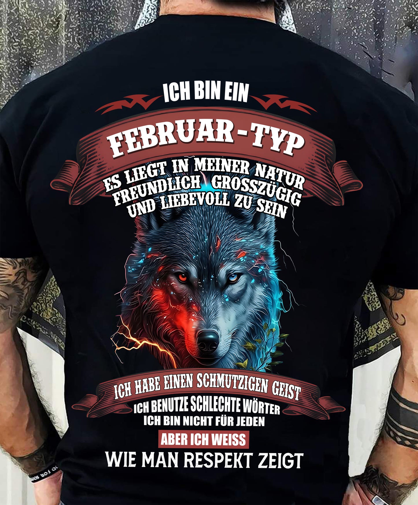 FEBRUAR - ICH WEISS, WIE MAN RESPEKT ZEIGT – GEBURTSTAGS-T-SHIRT FÜR MÄNNER - NTTD02 (SKU2605-219-02)