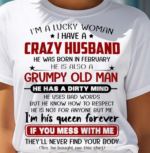 FEBRUARY - TO MY WIFE - I'M A LUCKY WOMAN - GIFT FROM HUSBAND - NTTD02 (SKU12-282-02)