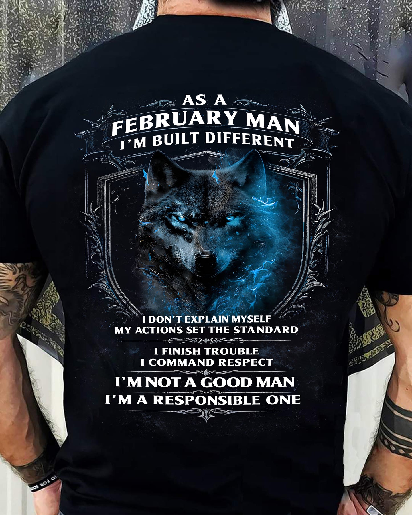 FEBRUARY - BUILT DIFFERENT - BIRTHDAY T-SHIRT FOR MEN - NTTD02 (SKU12-301-02)