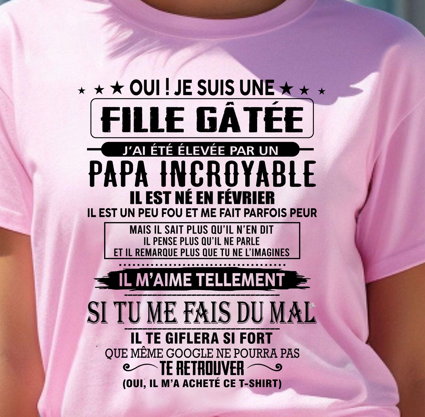 FÉVRIER - FILLE GÂTÉE – CADEAU DE PAPA - frNTTD02 (SKU26T-01106-02)