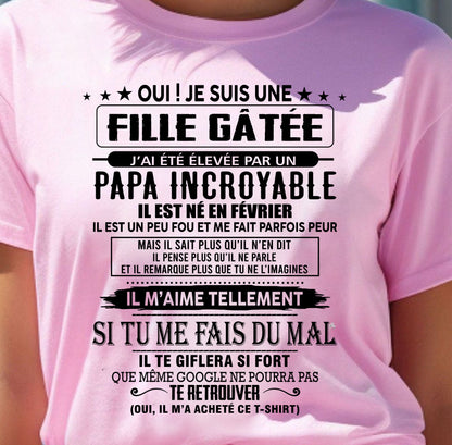FÉVRIER - FILLE GÂTÉE – CADEAU DE PAPA - frNTTD02 (SKU26T-01106-02)