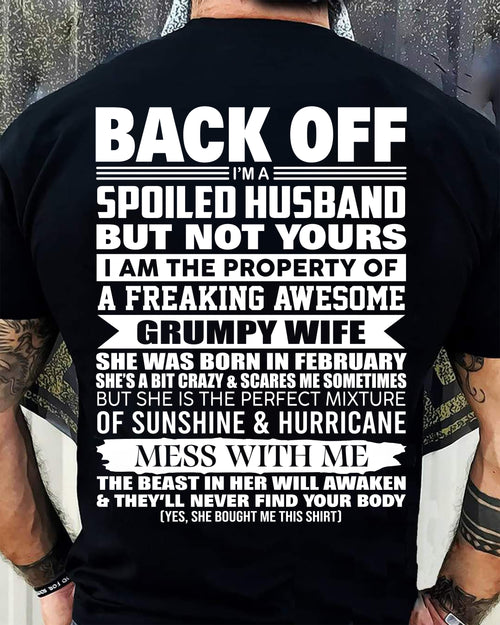 FEBRUARY - BACK OFF! I'M A SPOILED HUSBAND - GIFT FROM WIFE - NTTD02 (SKU2604-320-02)