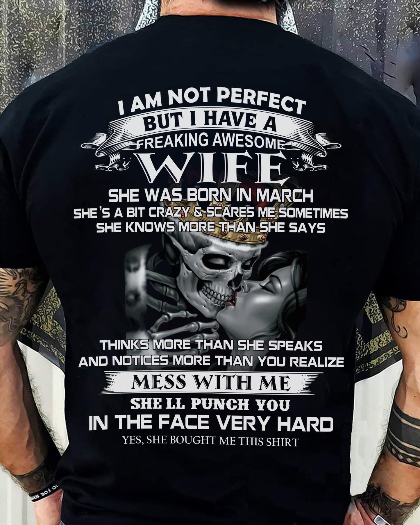 MARCH - FREAKING AWESOME WIFE - GIFT FOR HUSBAND - NTTD03 (SKU06-34-03)