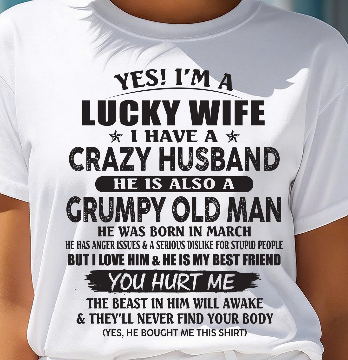 MARCH - TO MY WIFE - I'M A LUCKY WIFE - GIFT FROM HUSBAND - NTTD03 (SKU11-30-03)