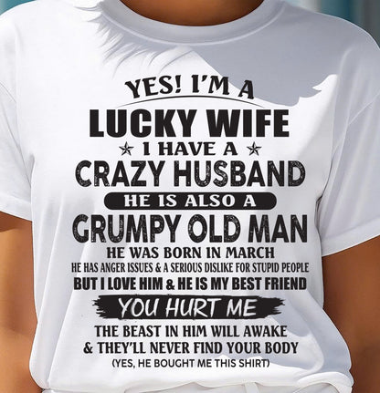 MARCH - TO MY WIFE - I'M A LUCKY WIFE - GIFT FROM HUSBAND - NTTD03 (SKU11-30-03)