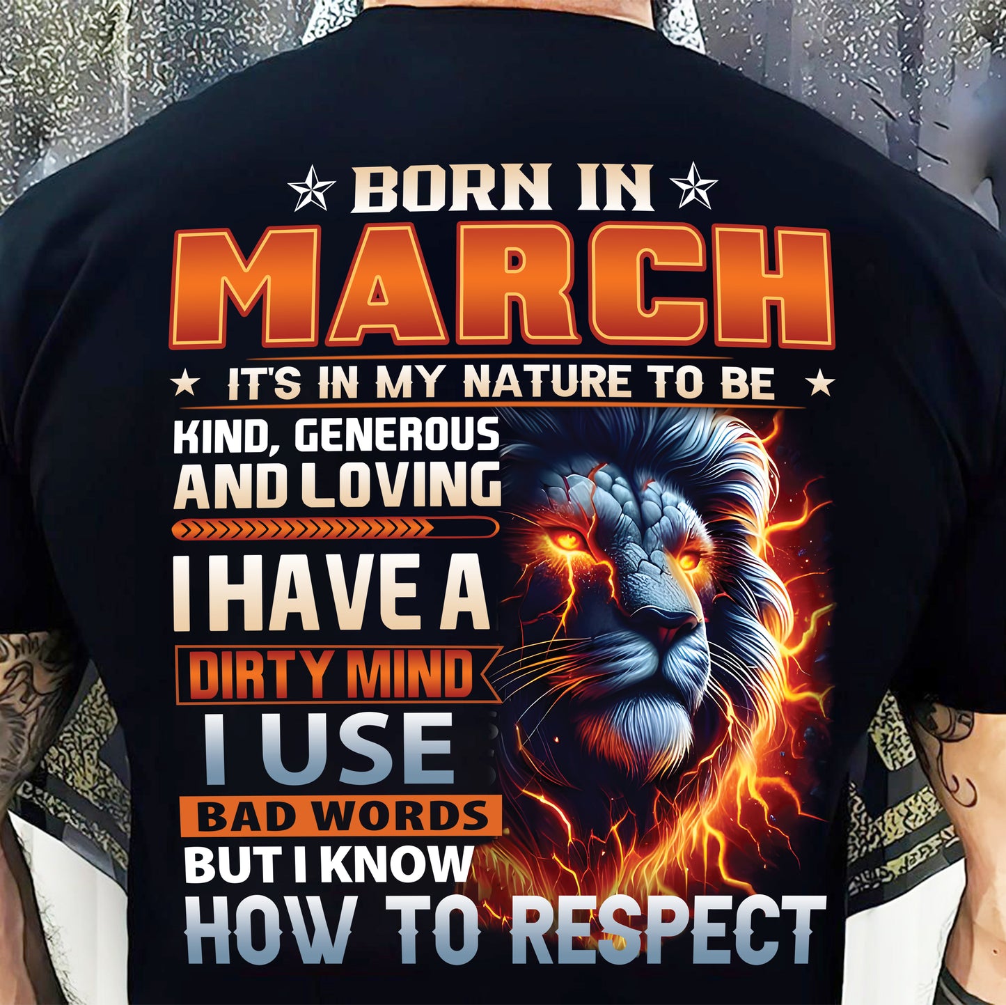 MARCH - DIRTY MIND BUT KNOWS RESPECT - BIRTHDAY T-SHIRT FOR MEN a- NTTD03 (SKU08-84-03)
