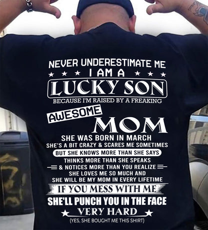MARCH - LUCKY SON OF AWESOME MOM - GIFT FROM MOM - NTTD03 (SKU10-36-03)