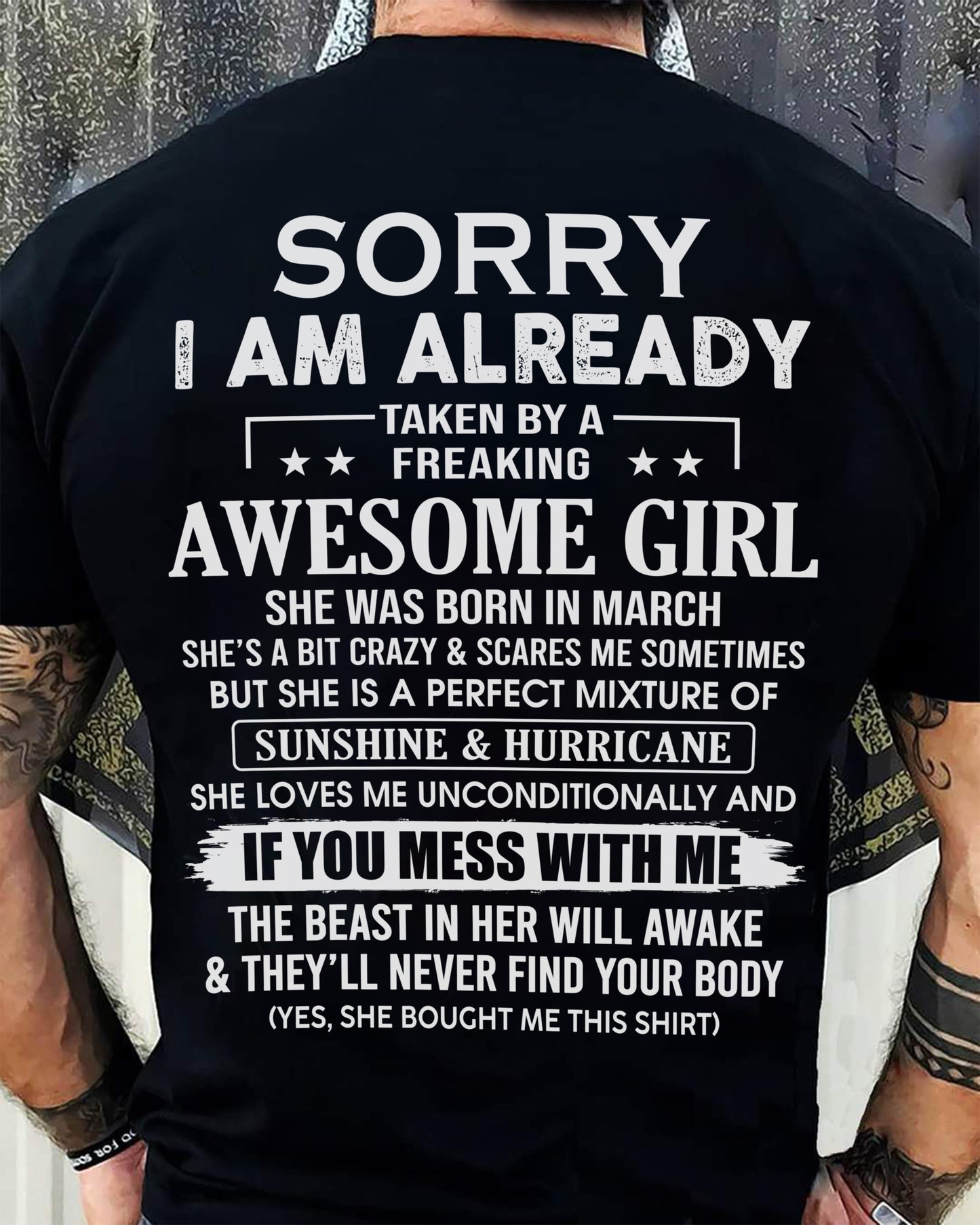 MARCH - TAKEN BY AWESOME GIRL - GIFT FOR BOYFRIEND/HUSBAND - NTTD03 (SKU08-32-03)