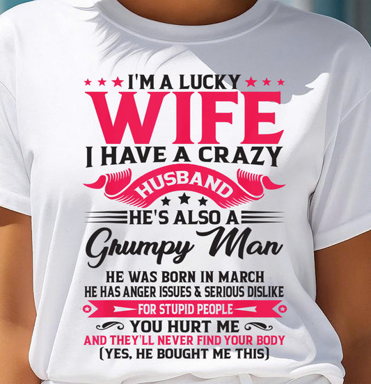 MARCH - TO MY WIFE - I'M A LUCKY WIFE - GIFT FROM HUSBAND - NTTD03 (SKU10-136-03)