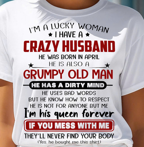 APRIL - TO MY WIFE - I'M A LUCKY WOMAN - GIFT FROM HUSBAND - NTTD04 (SKU12-282-04)