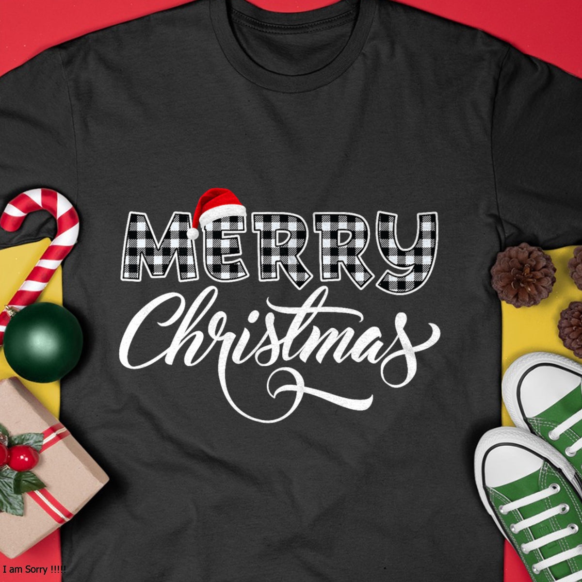 Merry Christmas Buffalo Black and White Plaid for Men Women T-Shirt - Christmas Unisex T-Shirt/Hoodie/Sweatshirt - HNDS00
