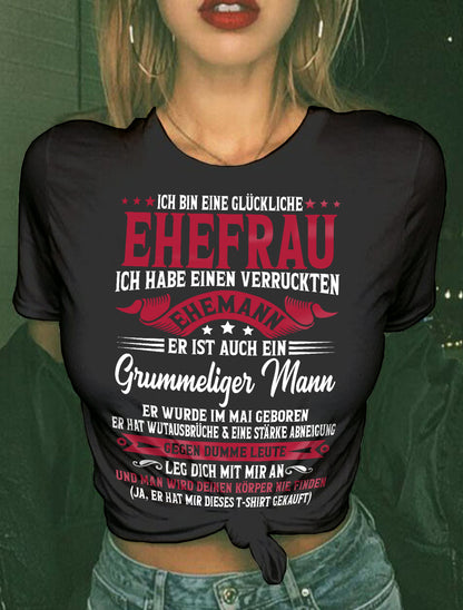 Mai – PERFEKTES T-SHIRT FÜR MEINE GLÜCKLICHE FRAU – GESCHENK VON IHREM EHEMANN - NTTD05de (SKU10-160-05)