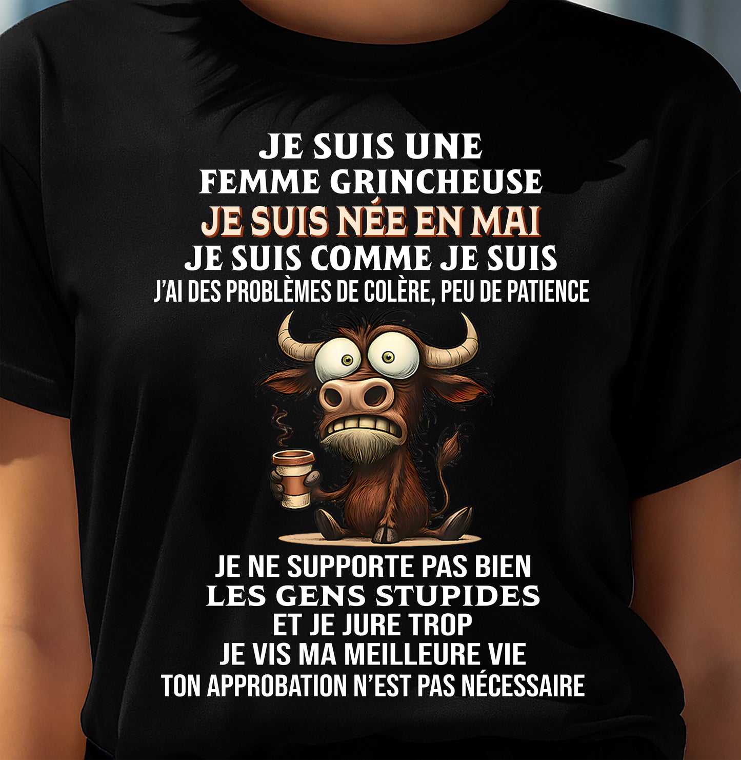 MAI - FEMME GRINCHEUSE – T-SHIRT D’ANNIVERSAIRE POUR FEMME - frNTTD05 (SKU2603-260-05)