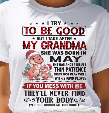 MAY - TRY TO BE GOOD - PERFECT CHRISTMAS GIFT FOR GRANDDAUGHTER - GIFT FROM GRANDMA - NTTD05 (SKU11-05-05)