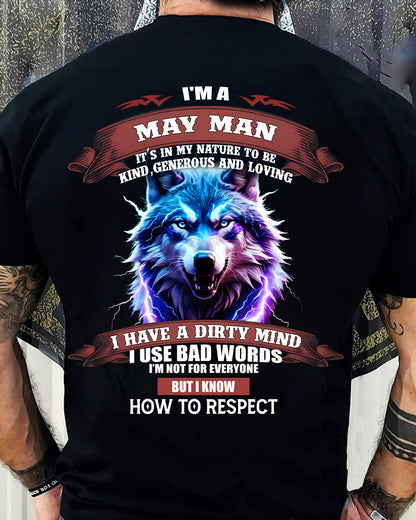 MAY - KNOW HOW TO RESPECT - BIRTHDAY T-SHIRT FOR MEN - NTTD05 (SKU12-312-05)