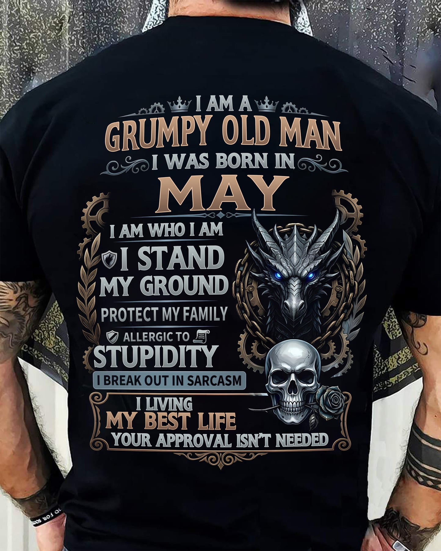 MAY - GRUMPY OLD MAN - BIRTHDAY T-SHIRT FOR MEN - NTTD05 (SKU2604-37-05)