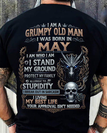 MAY - GRUMPY OLD MAN - BIRTHDAY T-SHIRT FOR MEN - NTTD05 (SKU2604-37-05)