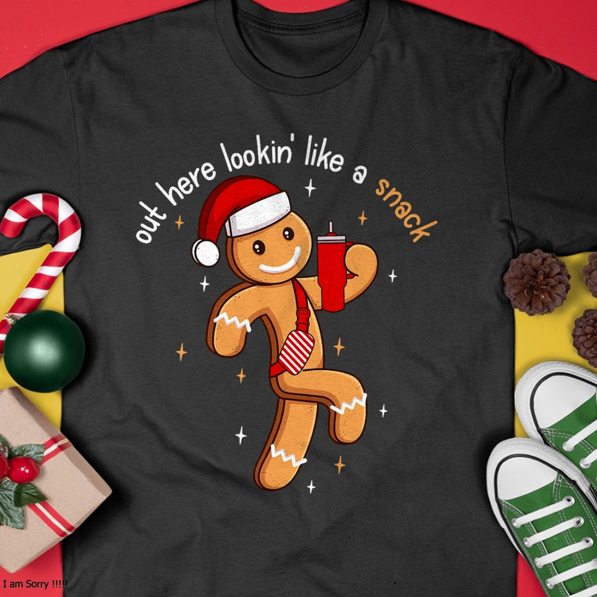 Out Here Looking Like A Snack Funny BouJee Xmas Gingerbread T-Shirt - Christmas Unisex T-Shirt/Hoodie/Sweatshirt - HNDS00