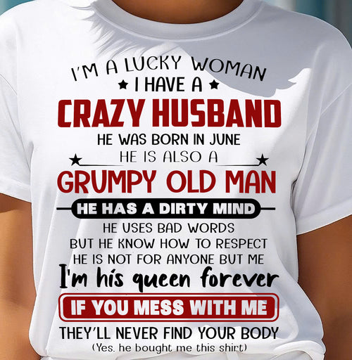 JUNE - TO MY WIFE - I'M A LUCKY WOMAN - GIFT FROM HUSBAND - NTTD06 (SKU12-282-06)