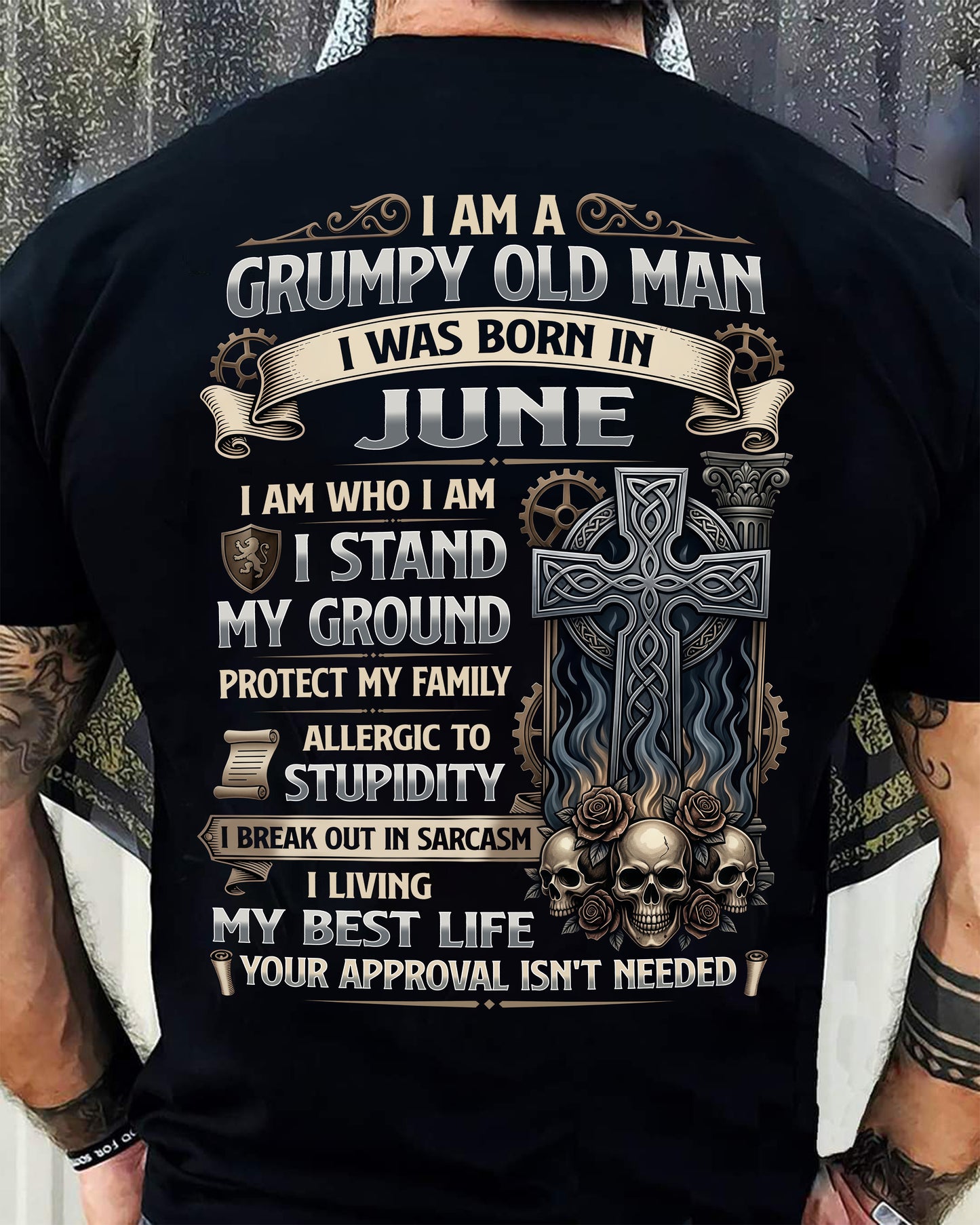 JUNE - GRUMPY OLD MAN - BIRTHDAY T-SHIRT FOR MEN - NTTD06 (SKU2604-39-06)