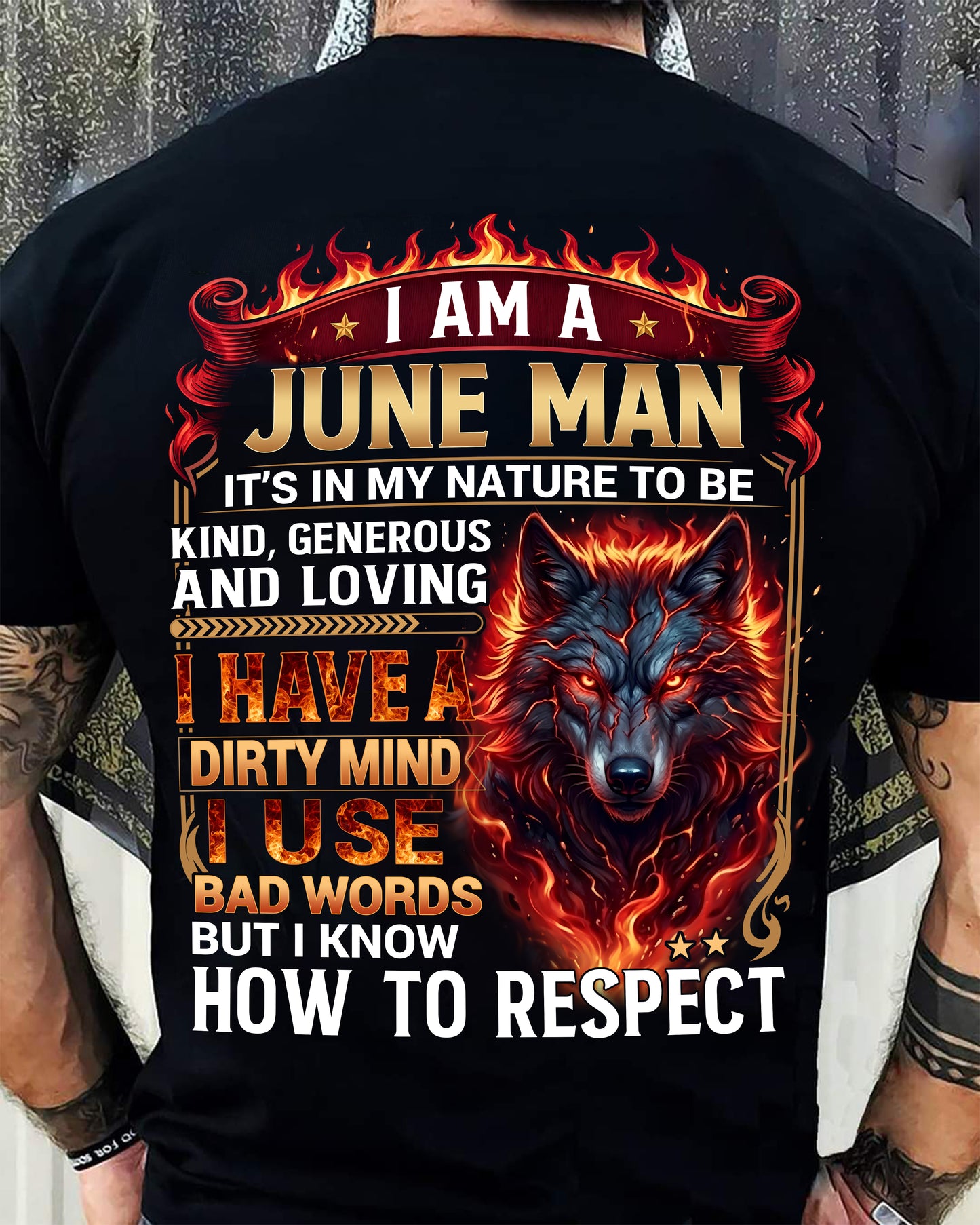 JUNE - DIRTY MIND BUT KNOW HOW TO RESPECT - PREMIUM DTG PRINT - BIRTHDAY T-SHIRT FOR MEN - NTTD06 (SKU2604-51-06)