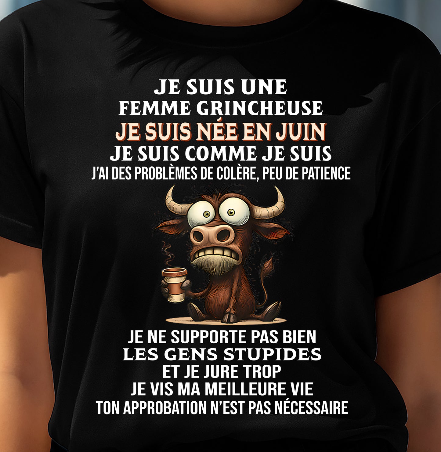 JUIN - FEMME GRINCHEUSE – T-SHIRT D’ANNIVERSAIRE POUR FEMME - frNTTD06 (SKU2603-260-06)