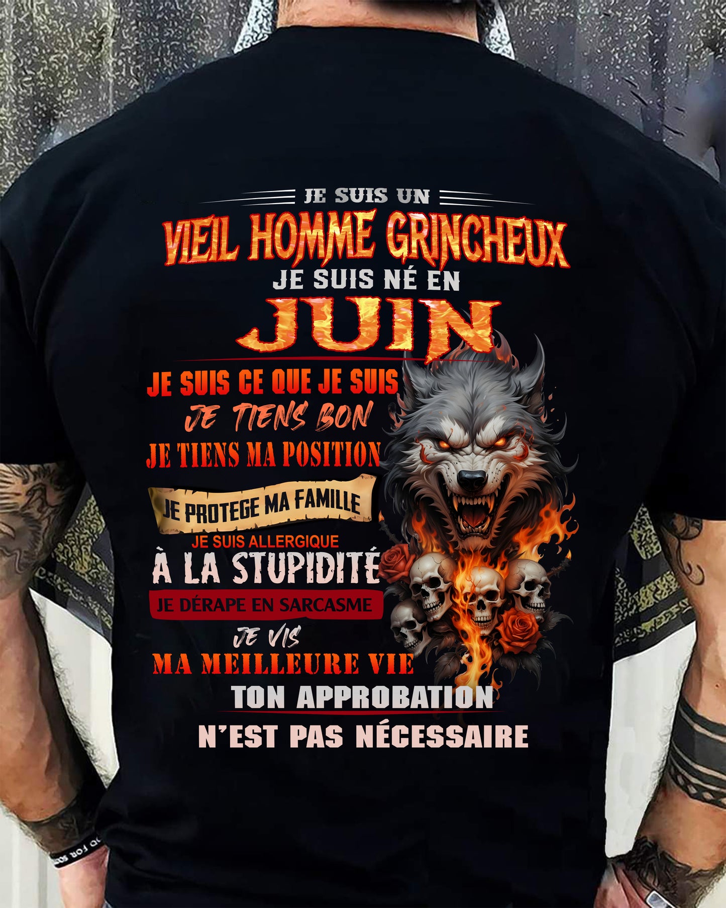 JUIN – VIEIL HOMME GRINCHEUX – T-SHIRT D’ANNIVERSAIRE POUR HOMME - frNTTD06 (SKU26T-01167-06)
