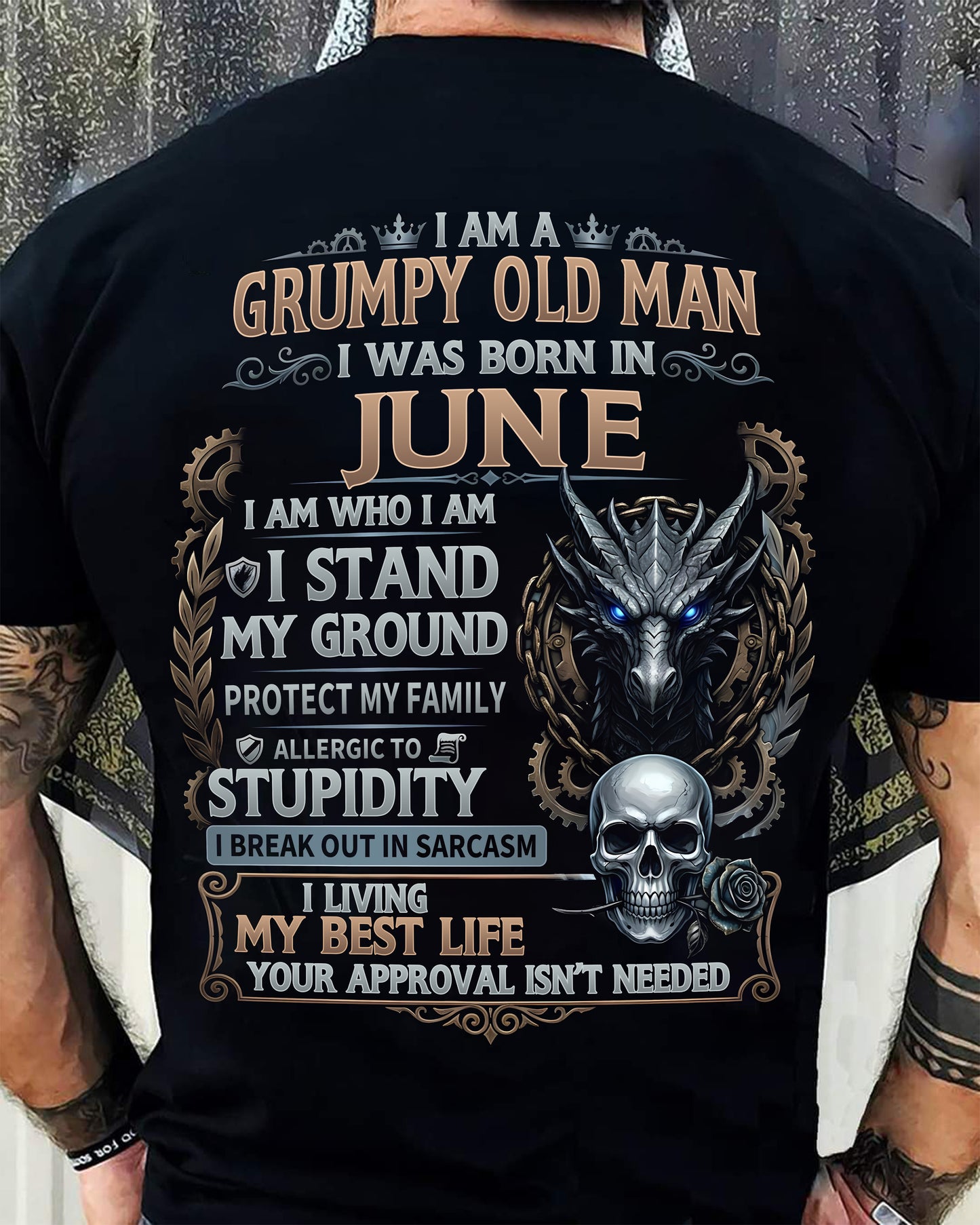 JUNE - GRUMPY OLD MAN - BIRTHDAY T-SHIRT FOR MEN - NTTD06 (SKU2604-37-06)