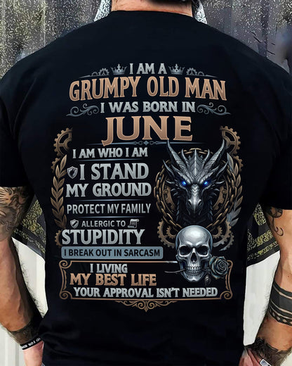 JUNE - GRUMPY OLD MAN - BIRTHDAY T-SHIRT FOR MEN - NTTD06 (SKU2604-37-06)