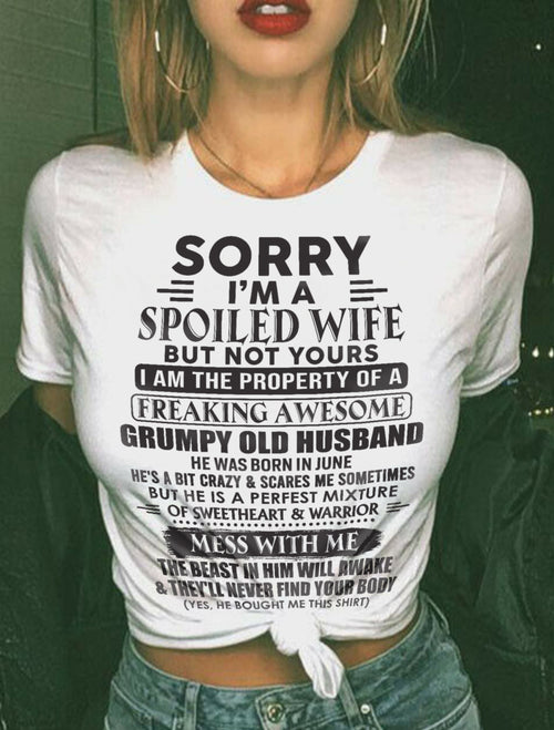 Spoiled Wife Shirt for Women – Gift from Husband NTTD06 (SKU04-08)