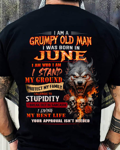 JUNE - GRUMPY OLD MAN - BIRTHDAY T-SHIRT FOR MEN - NTTD06 (SKU26T-01132-06)