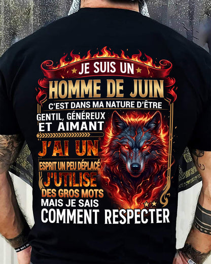 JUIN – ESPRIT MALICIEUX MAIS SAIT RESPECTER - T-SHIRT ANNIVERSAIRE HOMME - IMPRESSION DTG PREMIUM - frNTTD06 (SKU2604-87-06)