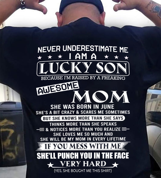 JUNE - LUCKY SON OF AWESOME MOM - GIFT FROM MOM - NTTD06 (SKU10-36-06)