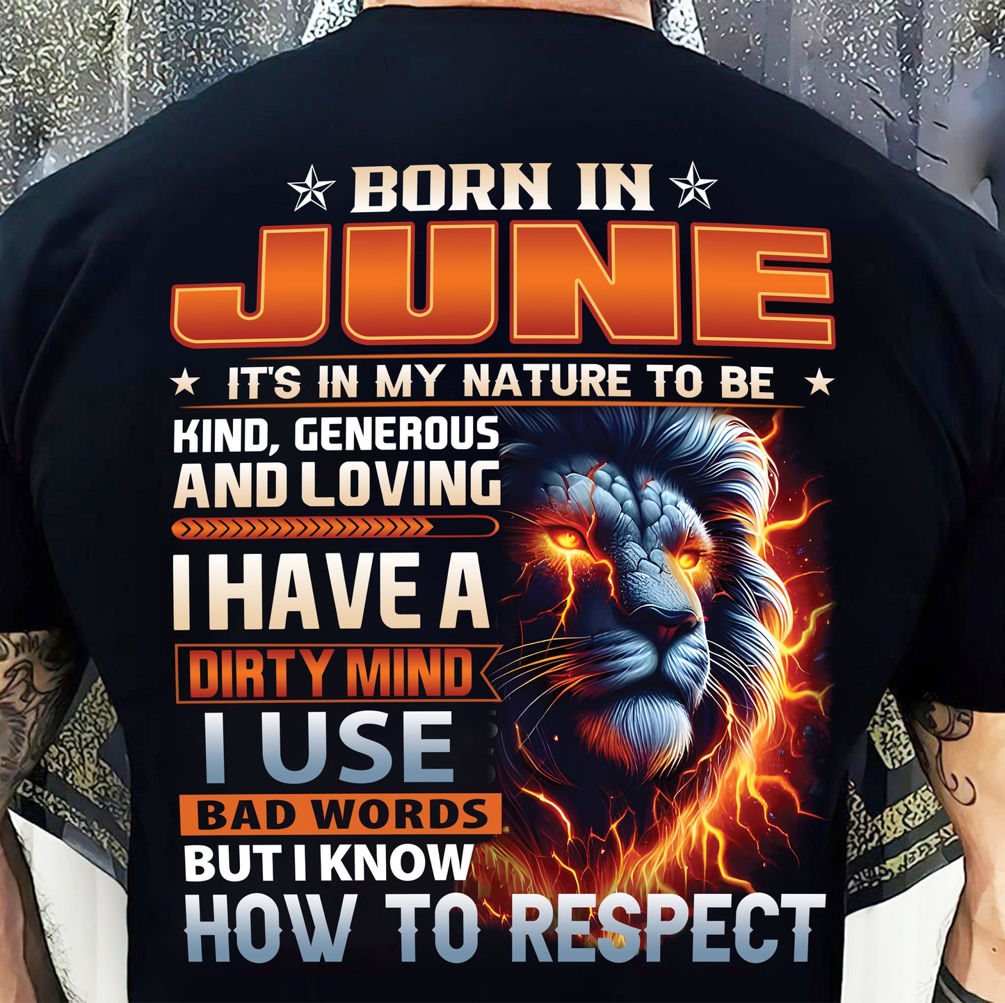 JUNE - DIRTY MIND BUT KNOWS RESPECT - BIRTHDAY T-SHIRT FOR MEN - NTTD06 (SKU08-84-06)