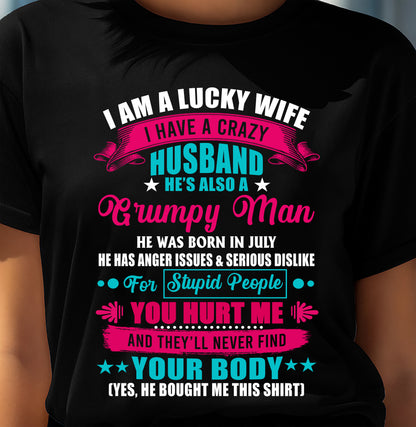 JULY - PERFECT T-SHIRT FOR MY LUCKY WIFE - GIFT FROM HUSBAND - NTTD07 (SKU26T-01105-07)