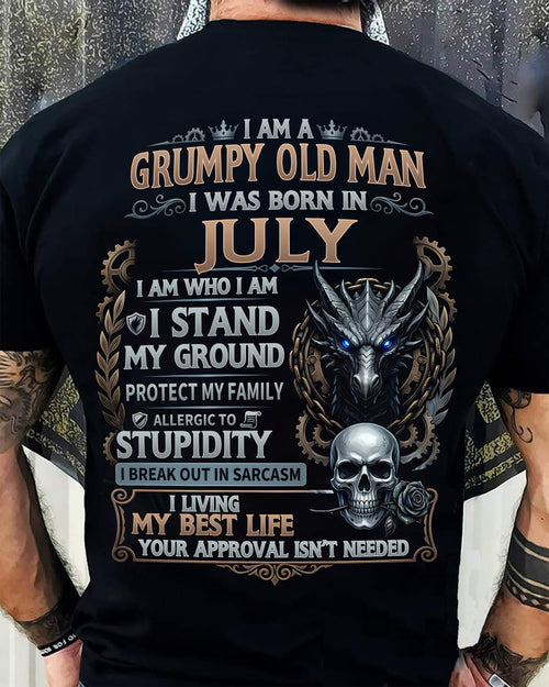 JULY - GRUMPY OLD MAN - BIRTHDAY T-SHIRT FOR MEN - NTTD07 (SKU2604-37-07)