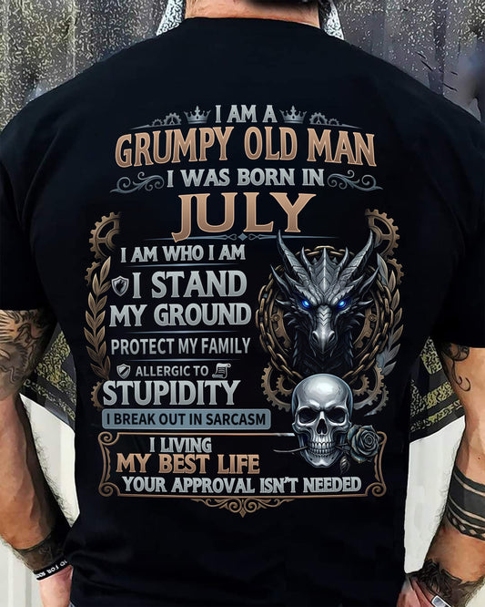 JULY - GRUMPY OLD MAN - BIRTHDAY T-SHIRT FOR MEN - NTTD07 (SKU2604-37-07)