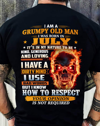JULY - GRUMPY OLD MAN - BIRTHDAY T-SHIRT FOR MEN - NTTD07 (SKU26T-01122-07)
