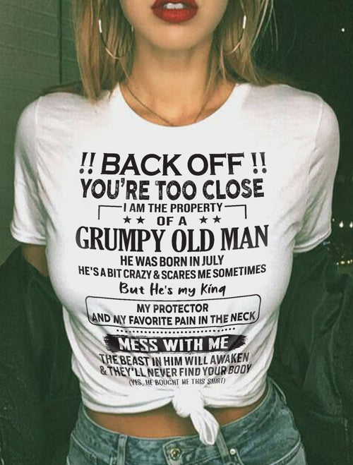JULY - TO MY WIFE - BACK OFF T-SHIRT - GIFT FOR WIFE - NTTD07 (SKU10-99-07)