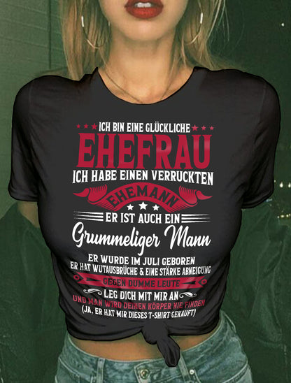 Juli – PERFEKTES T-SHIRT FÜR MEINE GLÜCKLICHE FRAU – GESCHENK VON IHREM EHEMANN - NTTD07de (SKU10-160-07)